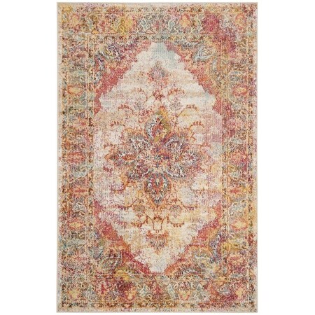Safavieh Crystal Power Loomed Rectangle Area Rug Cream & Rose - 3 x 5 ft. CRS508V-3